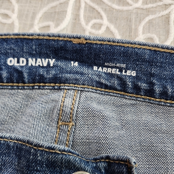 High Rise Barrel Leg Jeans Size 14 Horseshoe, Balloon or  Wishbone Jeans - Picture 7 of 14